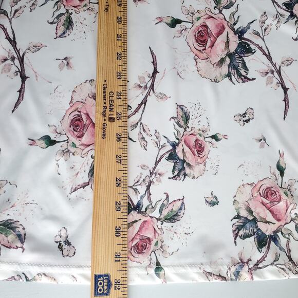 Lily Firmiana Women Tunic Top Blouse XL White Floral Jersey Knit V Neck NEW - Picture 7 of 9